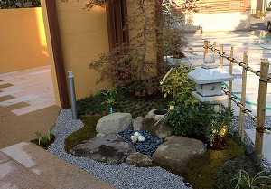 大阪　堺市東区　Ｙ様　和風の庭つくり、蹲踞の庭、坪庭