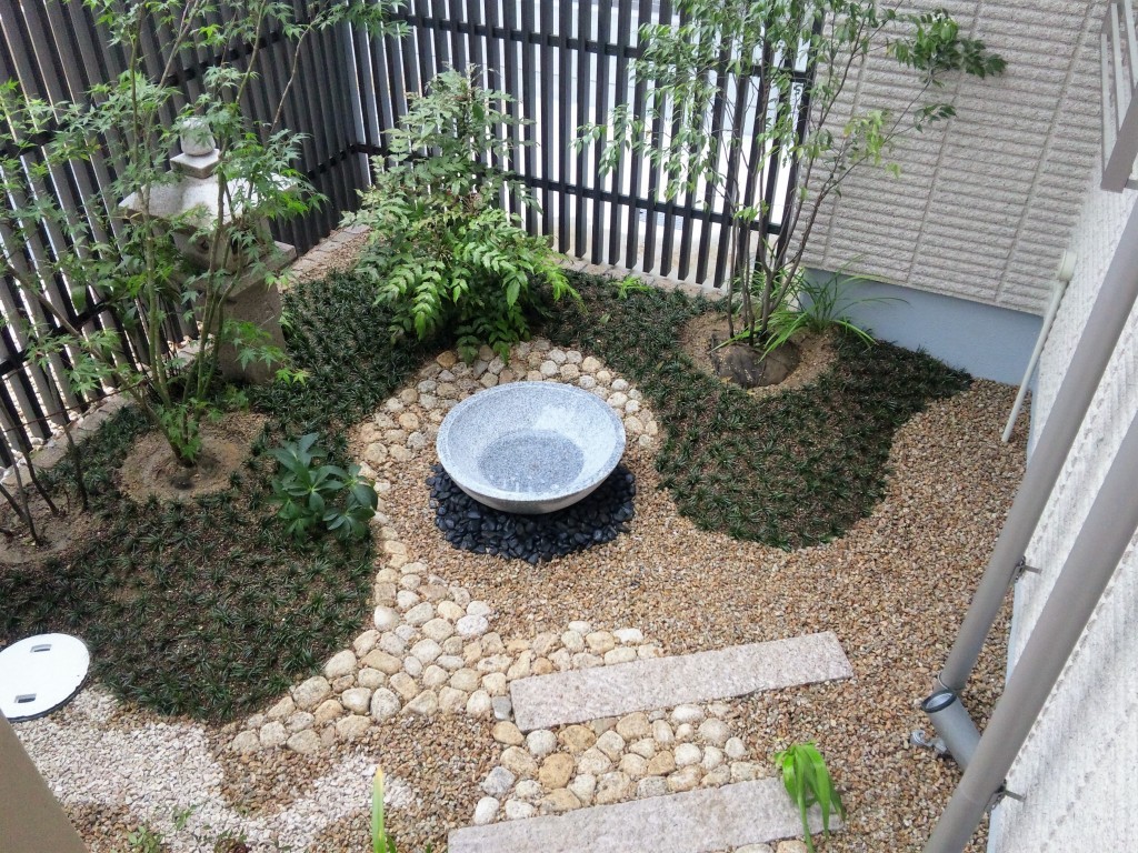 大阪　堺市西区　Ｙ様　和風の庭つくり、坪庭、お風呂場の庭
