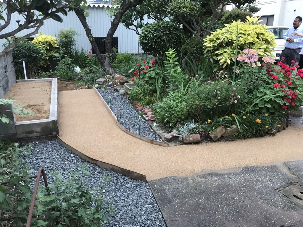 大阪　堺市美原区平尾　庭の改修工事、庭のやり替え　完成