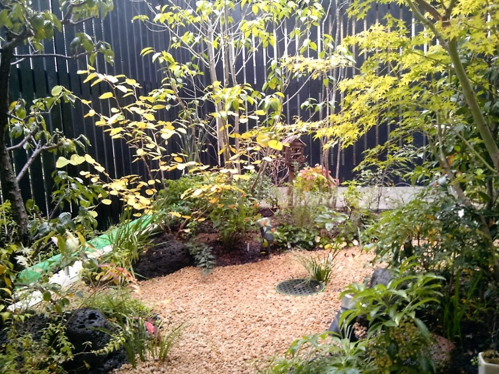 大阪　柏原市　ギャラリーＫ様　アトリエの庭、雑木林風の庭つくり