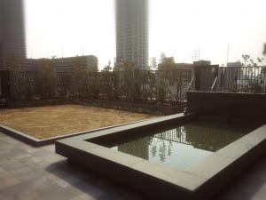 大阪　大阪市天王寺区　ビル屋上の庭つくり、都会のオアシス、都会の森