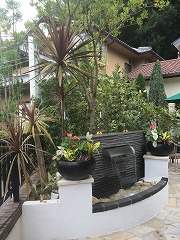 大阪　南河内郡　T様　アジアンの庭つくり　壁泉の庭