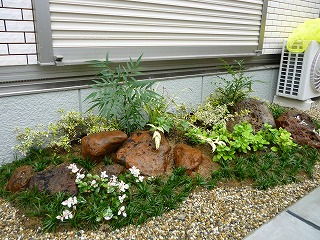 大阪　大阪市住吉区　Ｔ邸 ロックガーデン、庭つくり、坪庭