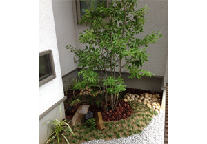大阪　羽曳野市　Ｍ様 自然風の庭（雑木の庭つくり）、坪庭