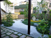 大阪　大阪市阿倍野区　Ｔ邸　　和風の庭のリフォーム、枯山水、庭つくり